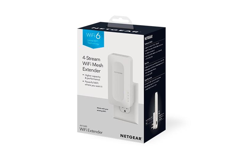 NETGEAR AX1600 4-Stream Mesh Wifi Range Extender - White - Open Box