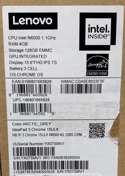 Lenovo IdeaPad 3 15.6" Touchscreen Chromebook 82N4002SUS - Gray - Open Box